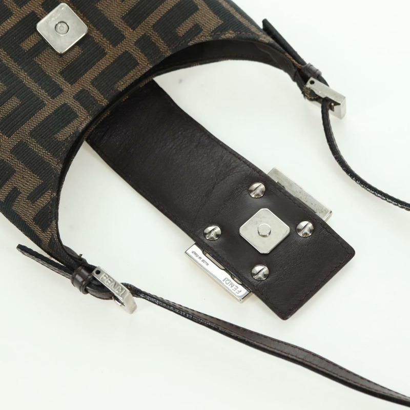 【日本直送】FENDI Zucca帆布Mamma Baguette包 黑色 銀色 棕色 正品 YKZ1596SAM-8