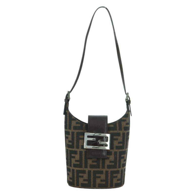 【日本直送】FENDI Zucca帆布Mamma Baguette包 黑色 銀色 棕色 正品 YKZ1596SAM-12