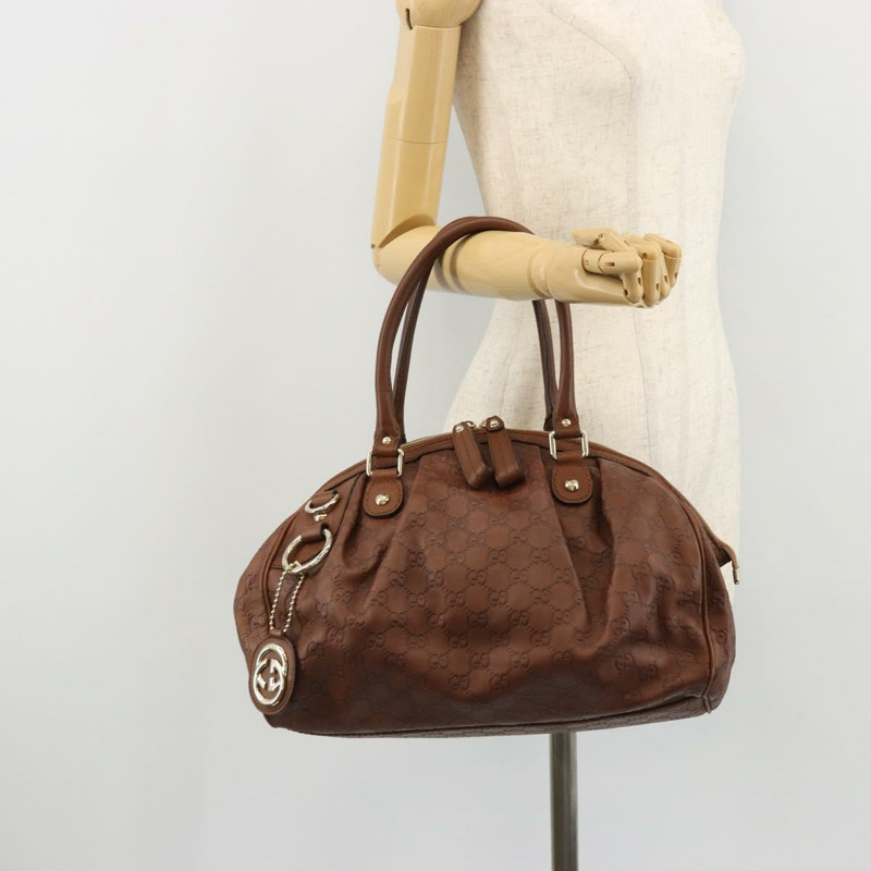 【日本直送】GUCCI GG帆布 Guccissima Sukey 手提包 2way Brown Gold Auth 175483A-22
