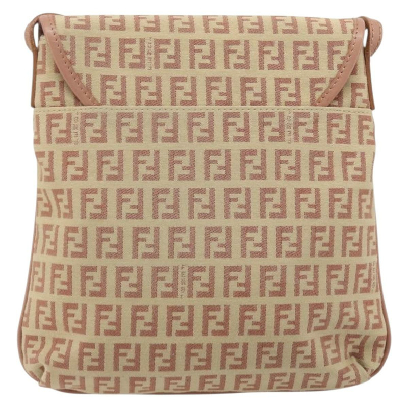 【日本直送】FENDI Zucchino帆布Mamma Baguette單肩包 粉紅銀色 正品 175474A-1