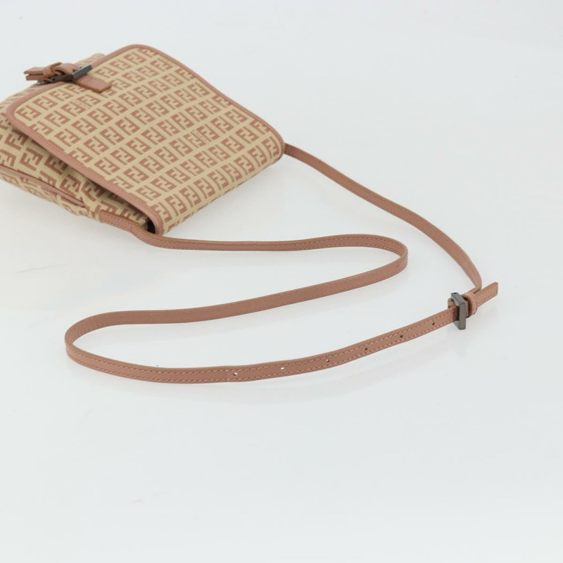 【日本直送】FENDI Zucchino帆布Mamma Baguette單肩包 粉紅銀色 正品 175474A-6