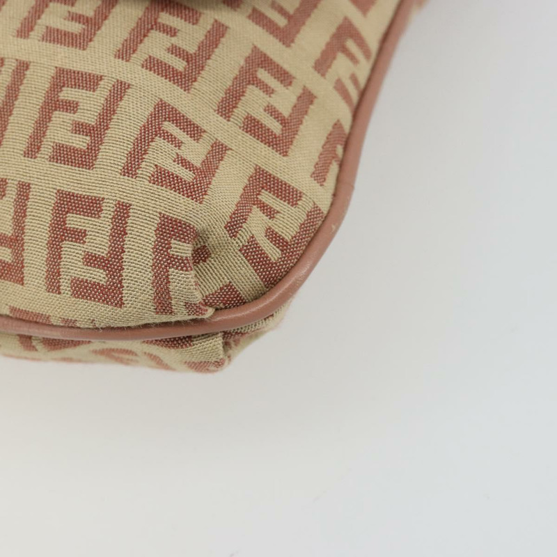【日本直送】FENDI Zucchino帆布Mamma Baguette單肩包 粉紅銀色 正品 175474A-8