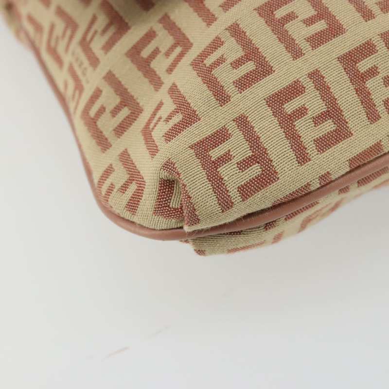 【日本直送】FENDI Zucchino帆布Mamma Baguette單肩包 粉紅銀色 正品 175474A-13