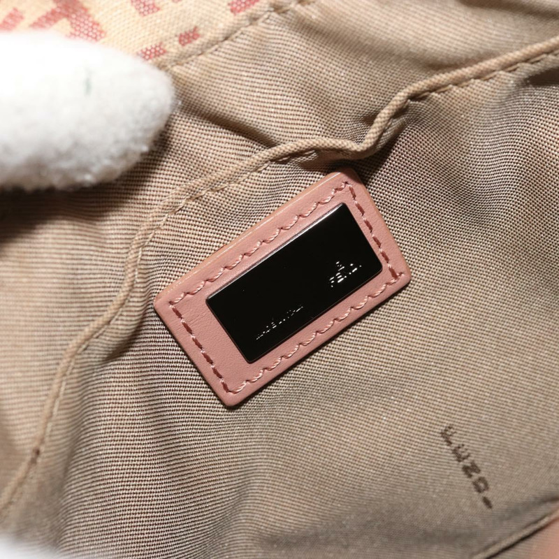 【日本直送】FENDI Zucchino帆布Mamma Baguette單肩包 粉紅銀色 正品 175474A-17