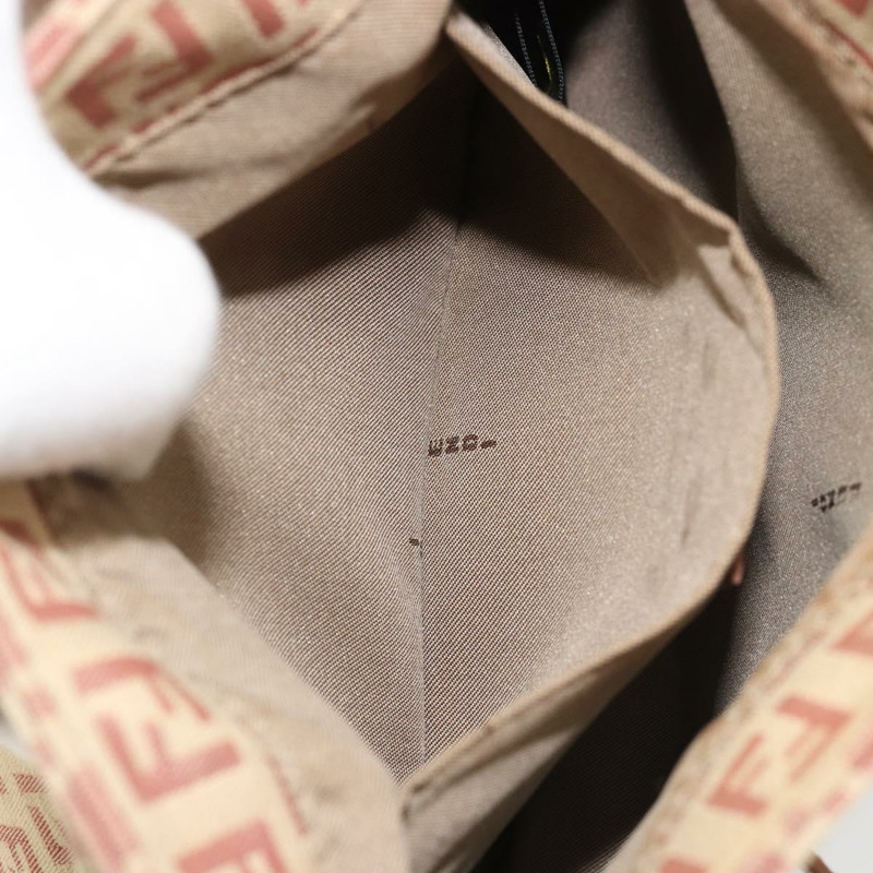 【日本直送】FENDI Zucchino帆布Mamma Baguette單肩包 粉紅銀色 正品 175474A-20