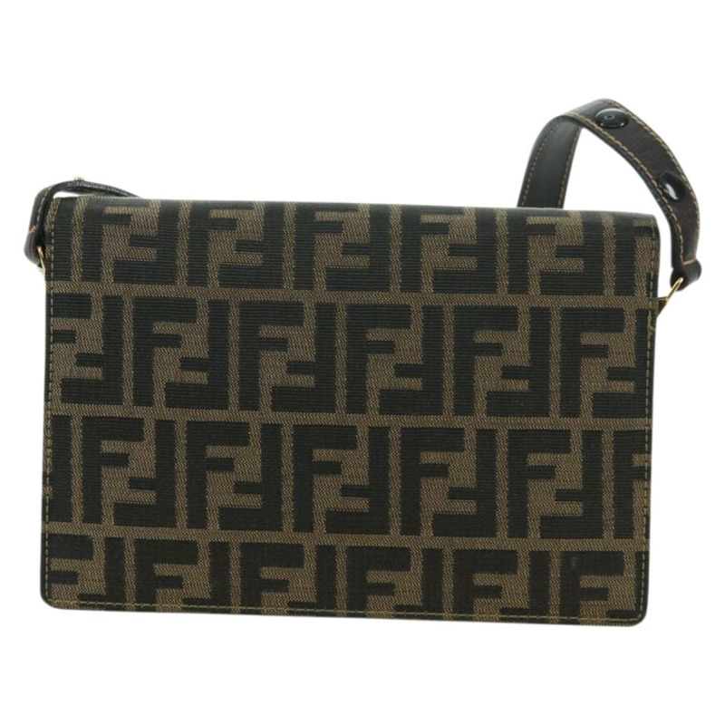 【日本直送】FENDI Zucca帆布肩背包 棕色/黑色 正品 175574SM-1