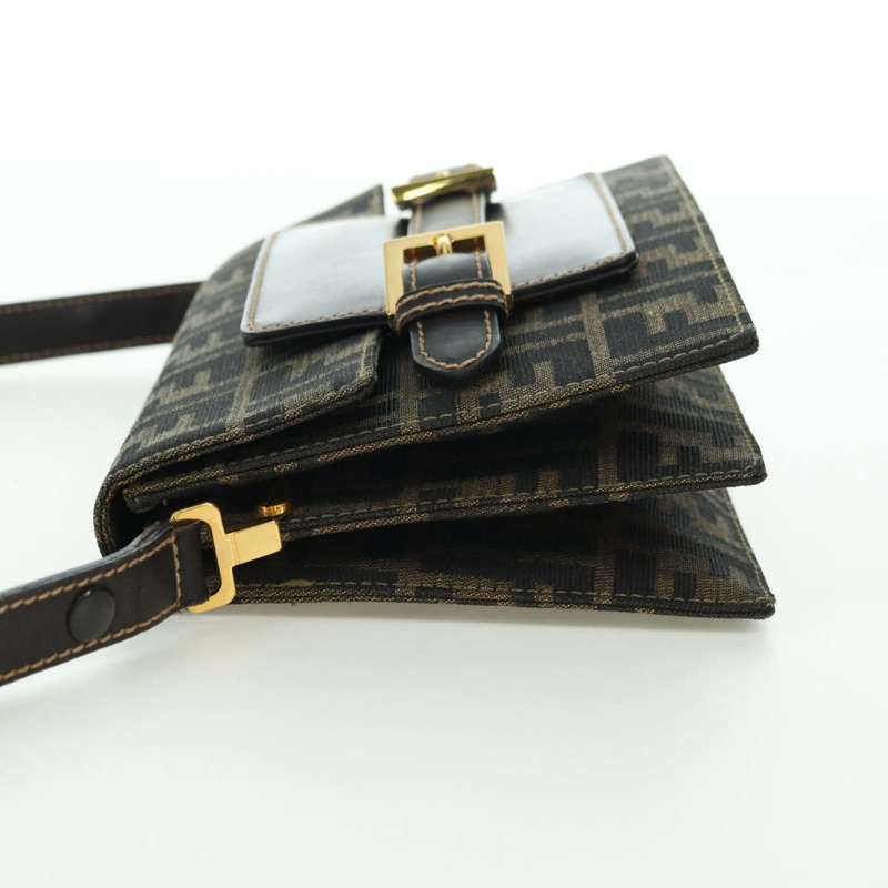 【日本直送】FENDI Zucca帆布肩背包 棕色/黑色 正品 175574SM-2