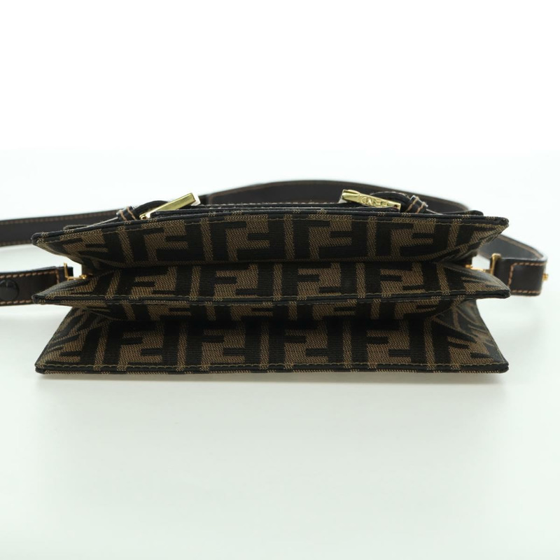 【日本直送】FENDI Zucca帆布肩背包 棕色/黑色 正品 175574SM-4