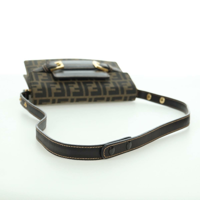 【日本直送】FENDI Zucca帆布肩背包 棕色/黑色 正品 175574SM-6