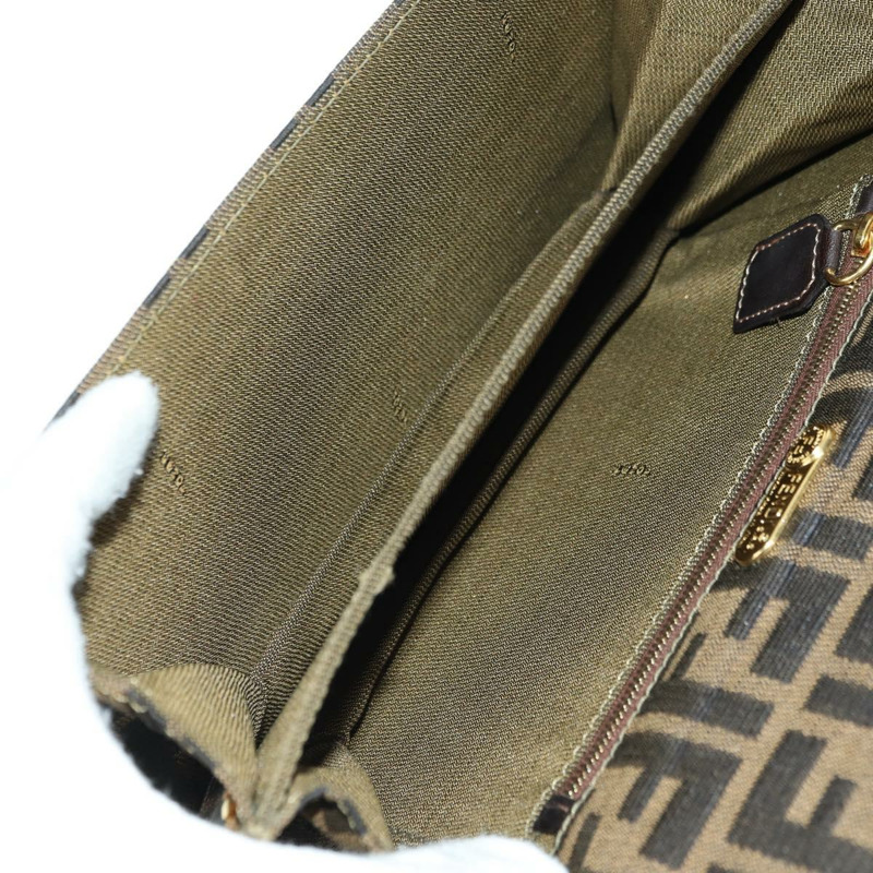 【日本直送】FENDI Zucca帆布肩背包 棕色/黑色 正品 175574SM-9