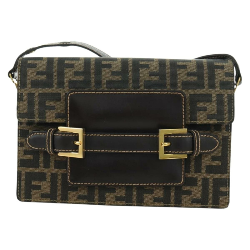 【日本直送】FENDI Zucca帆布肩背包 棕色/黑色 正品 175574SM-12