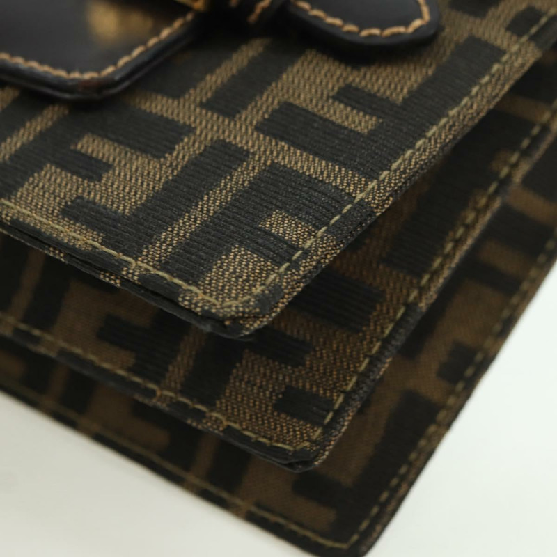 【日本直送】FENDI Zucca帆布肩背包 棕色/黑色 正品 175574SM-15
