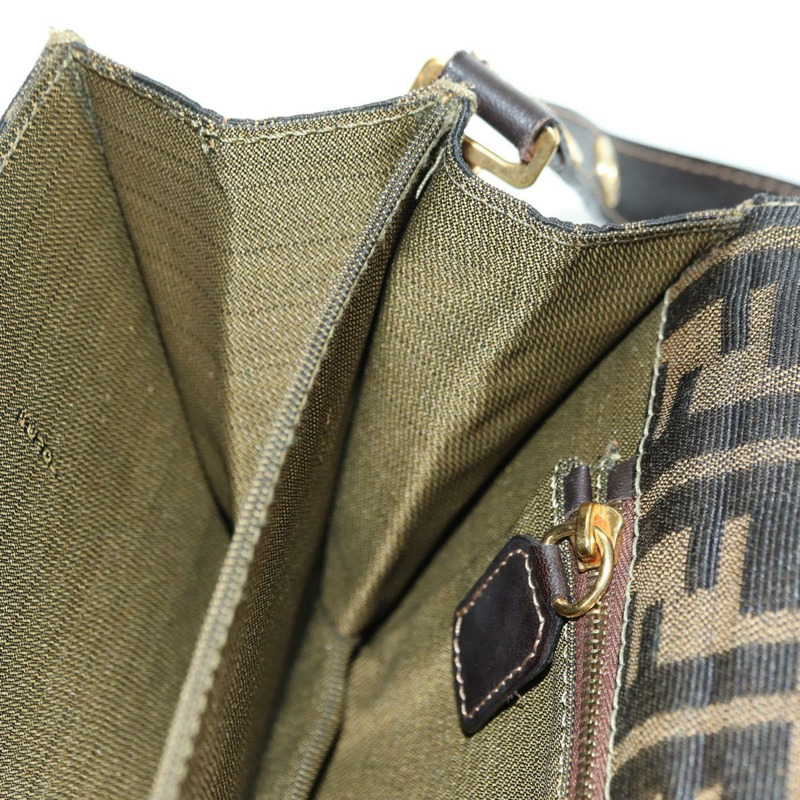 【日本直送】FENDI Zucca帆布肩背包 棕色/黑色 正品 175574SM-20