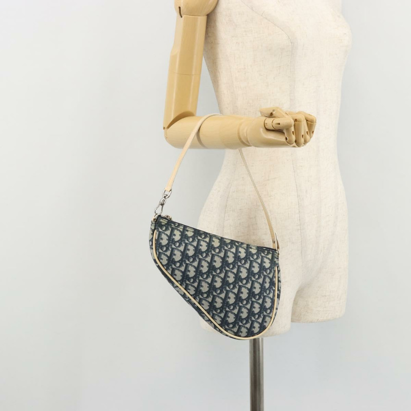 【日本直送】Christian Dior Trotter帆布馬鞍配件包 PVC海軍藍 正品 175480A-19