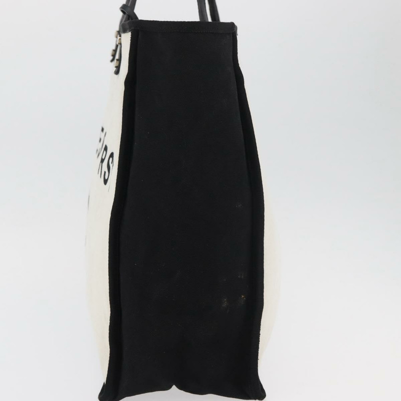 【日本直送】香奈兒女士First帆布手提包 白色 銀色 CC 認證 YKZ1356A-3