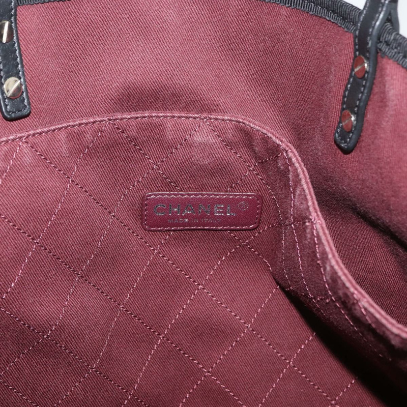 【日本直送】香奈兒女士First帆布手提包 白色 銀色 CC 認證 YKZ1356A-16