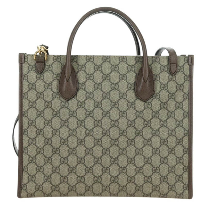 【日本直送】GUCCI GG Supreme 唐老鴨手提包 PVC 兩用 米色金色 648134 正品 YKZ1358M-2