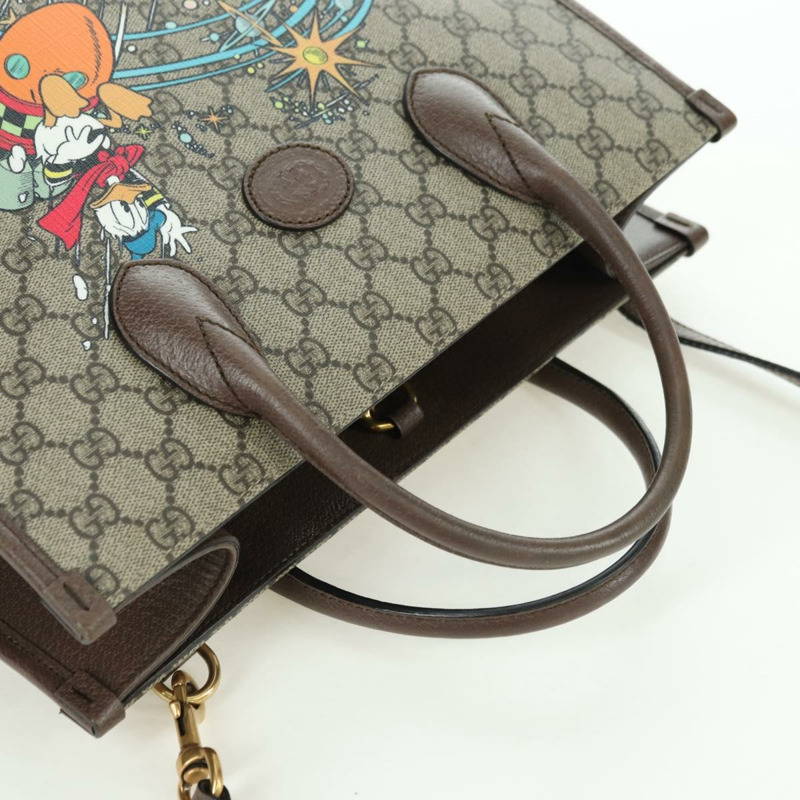 【日本直送】GUCCI GG Supreme 唐老鴨手提包 PVC 兩用 米色金色 648134 正品 YKZ1358M-5