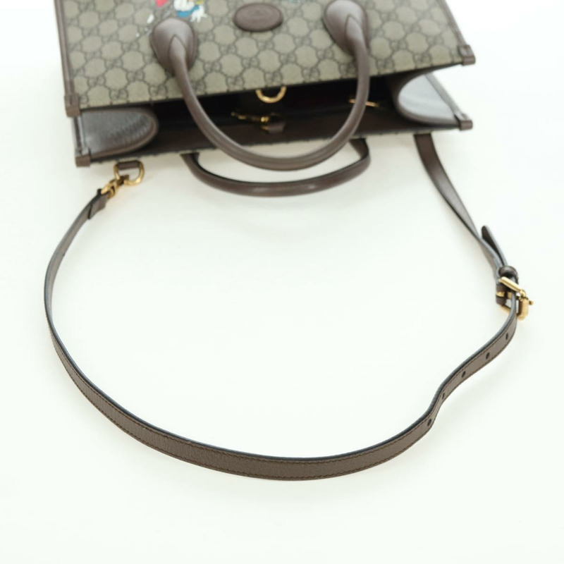 【日本直送】GUCCI GG Supreme 唐老鴨手提包 PVC 兩用 米色金色 648134 正品 YKZ1358M-8