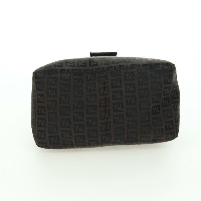 【日本直送】FENDI Zucchino帆布Mamma Baguette包，深棕色/銀色，正品 am11202V-4