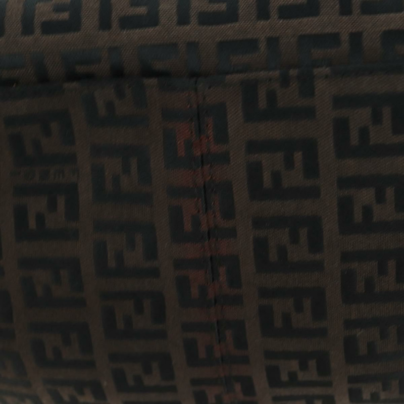 【日本直送】FENDI Zucchino帆布Mamma Baguette包，深棕色/銀色，正品 am11202V-7