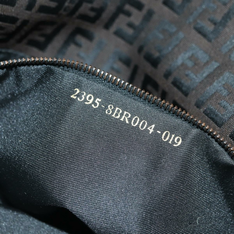 【日本直送】FENDI Zucchino帆布Mamma Baguette包，深棕色/銀色，正品 am11202V-10