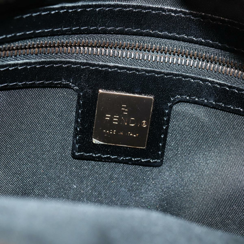 【日本直送】FENDI Zucchino帆布Mamma Baguette包，深棕色/銀色，正品 am11202V-21