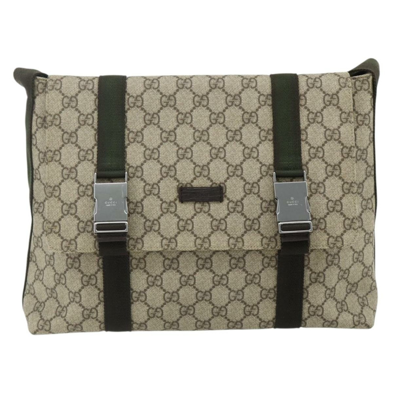 【日本直送】GUCCI GG Supreme 單肩包 PVC 米色 銀色 122373 正品 ka4034A-1