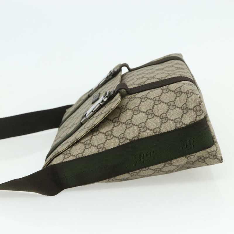【日本直送】GUCCI GG Supreme 單肩包 PVC 米色 銀色 122373 正品 ka4034A-3