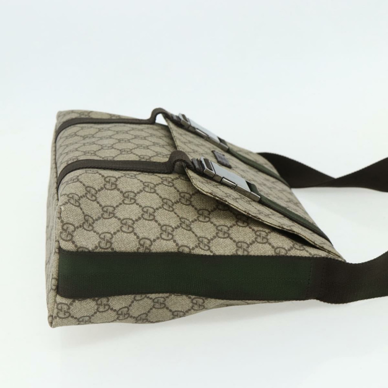 【日本直送】GUCCI GG Supreme 單肩包 PVC 米色 銀色 122373 正品 ka4034A-4