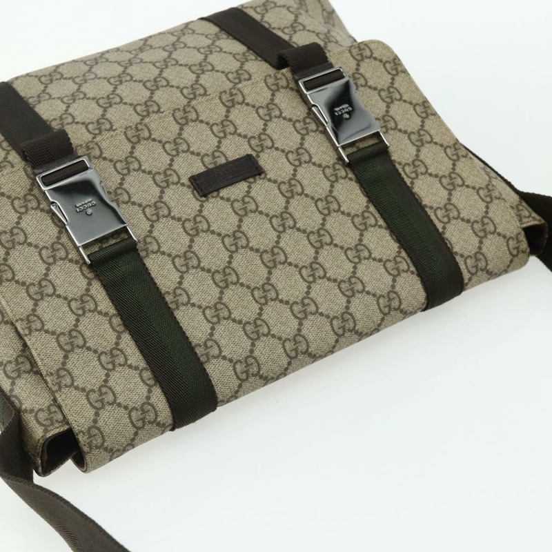 【日本直送】GUCCI GG Supreme 單肩包 PVC 米色 銀色 122373 正品 ka4034A-5