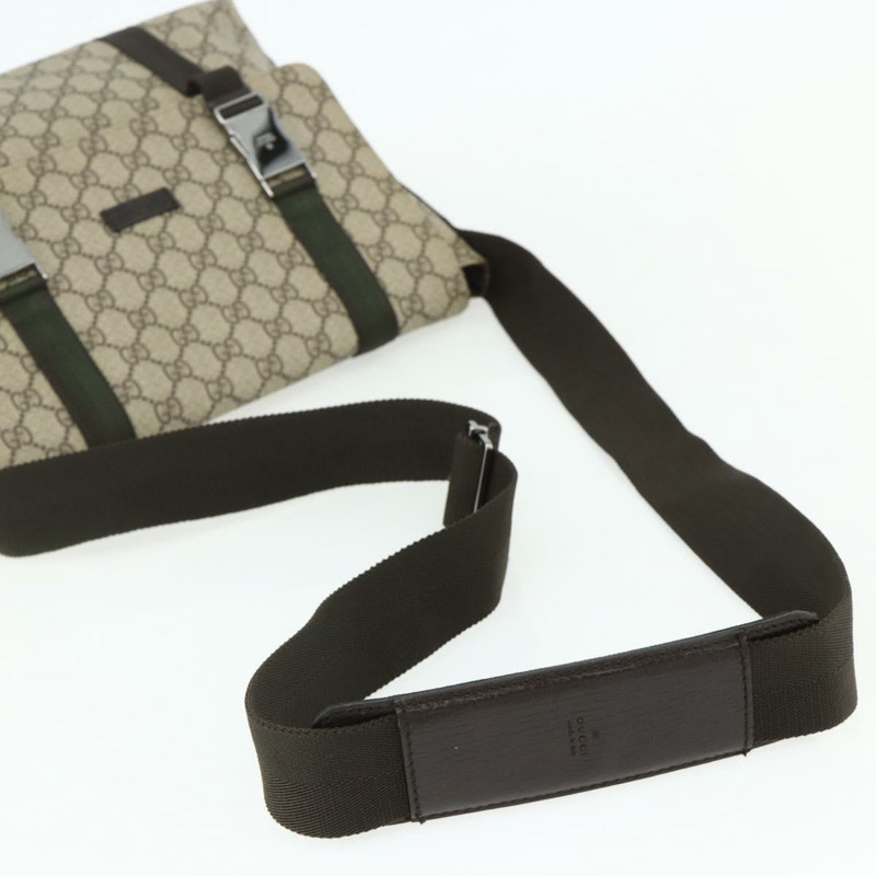 【日本直送】GUCCI GG Supreme 單肩包 PVC 米色 銀色 122373 正品 ka4034A-6