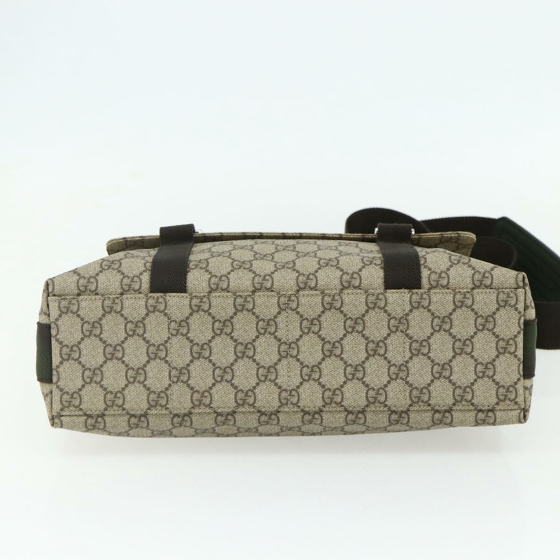 【日本直送】GUCCI GG Supreme 單肩包 PVC 米色 銀色 122373 正品 ka4034A-8
