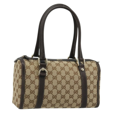 GUCCI Abbey GG帆布波士頓包 米色 金色 130942 正品 yk20240SAV
