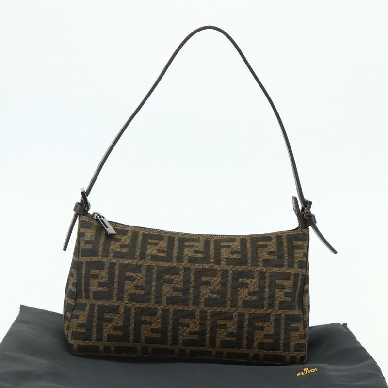 【日本直送】FENDI Zucca帆布手提包 棕色/黑色 正品 yk20241SAV-11