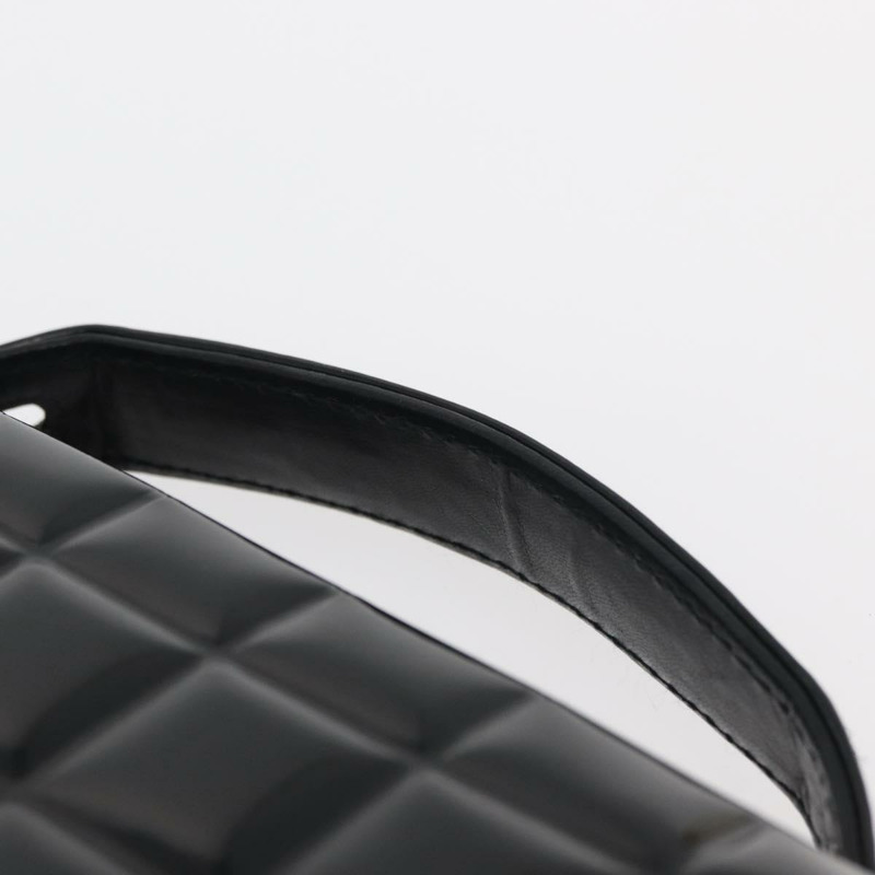 【日本直送】香奈兒 (CHANEL) 漆皮手提包，黑色銀色雙C標誌，型號 mr2376V-7