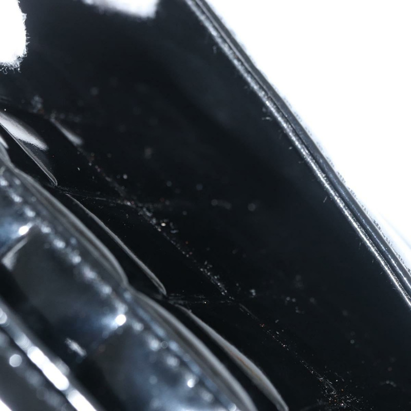 【日本直送】香奈兒 (CHANEL) 漆皮手提包，黑色銀色雙C標誌，型號 mr2376V-20