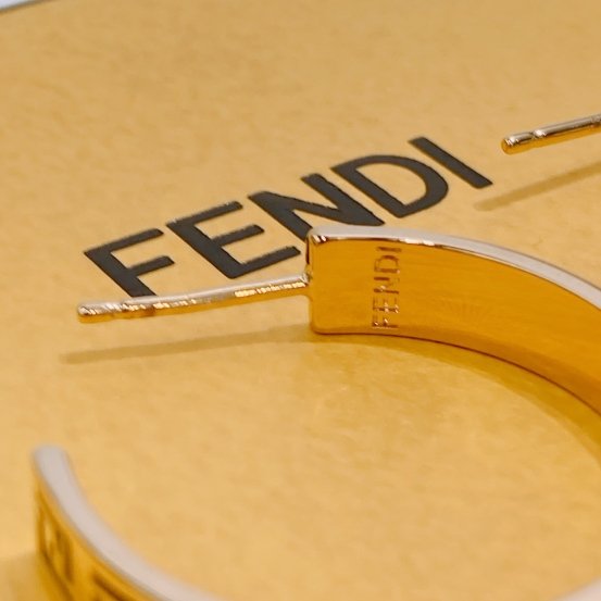 TK2029	Fendi 芬迪FF字圓形耳環 FF Logo Circle Earrings Black-3