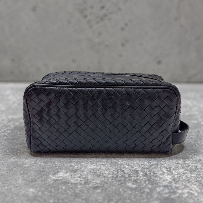 莉亞精品♡方型拉鏈手拿包深藍 二手美包-0