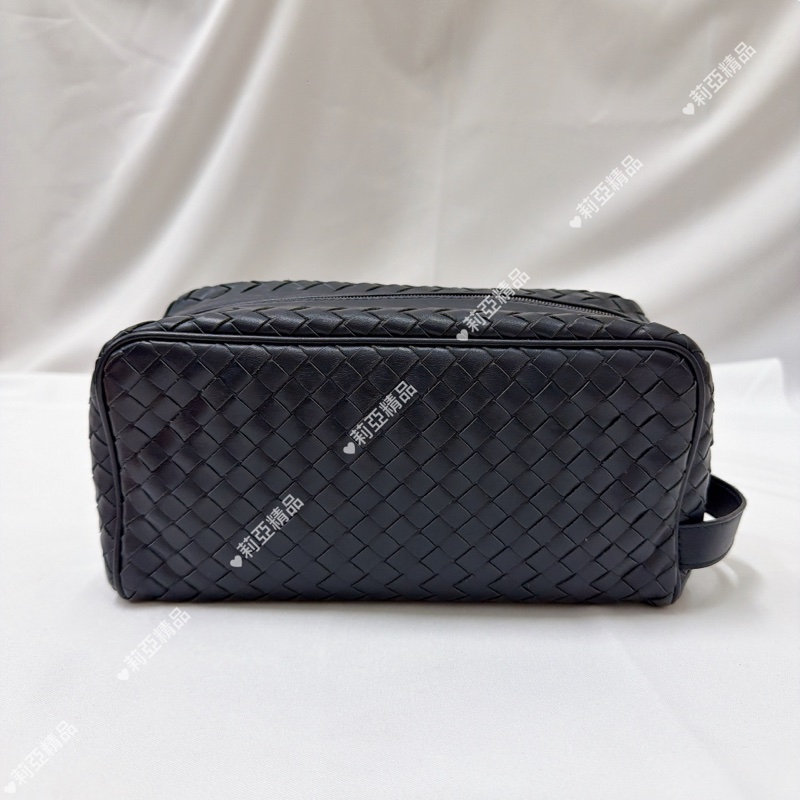 莉亞精品♡方型拉鏈手拿包深藍 二手美包-2