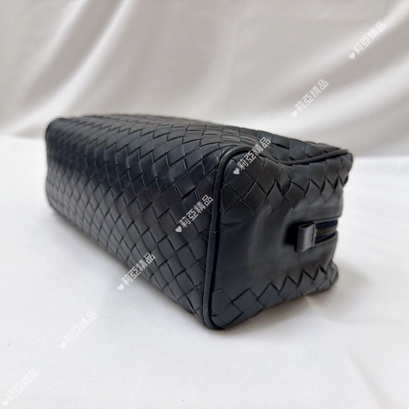 莉亞精品♡方型拉鏈手拿包深藍 二手美包-7