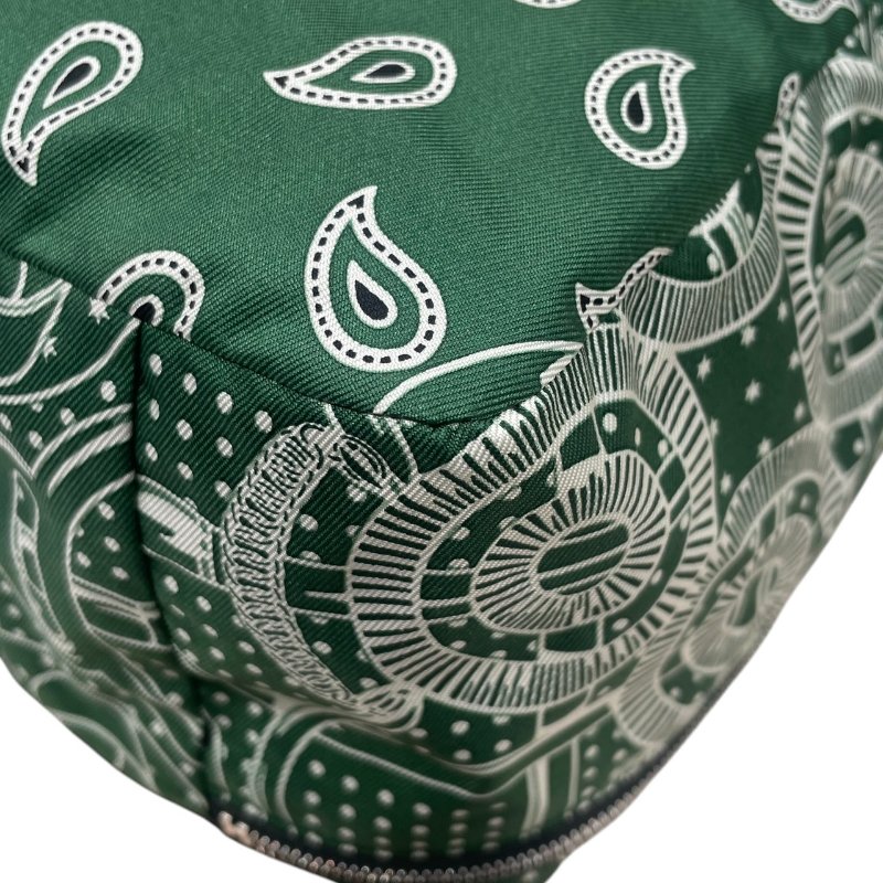 HERMES 愛馬仕 OUZE DE VOYAGE 旅行收納袋 絲綢 綠色 銀釦-8