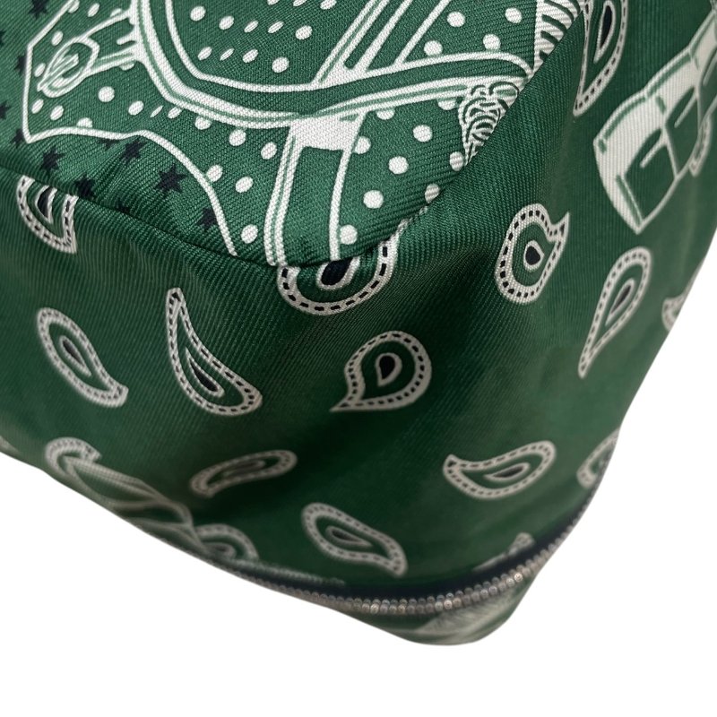 HERMES 愛馬仕 OUZE DE VOYAGE 旅行收納袋 絲綢 綠色 銀釦-10