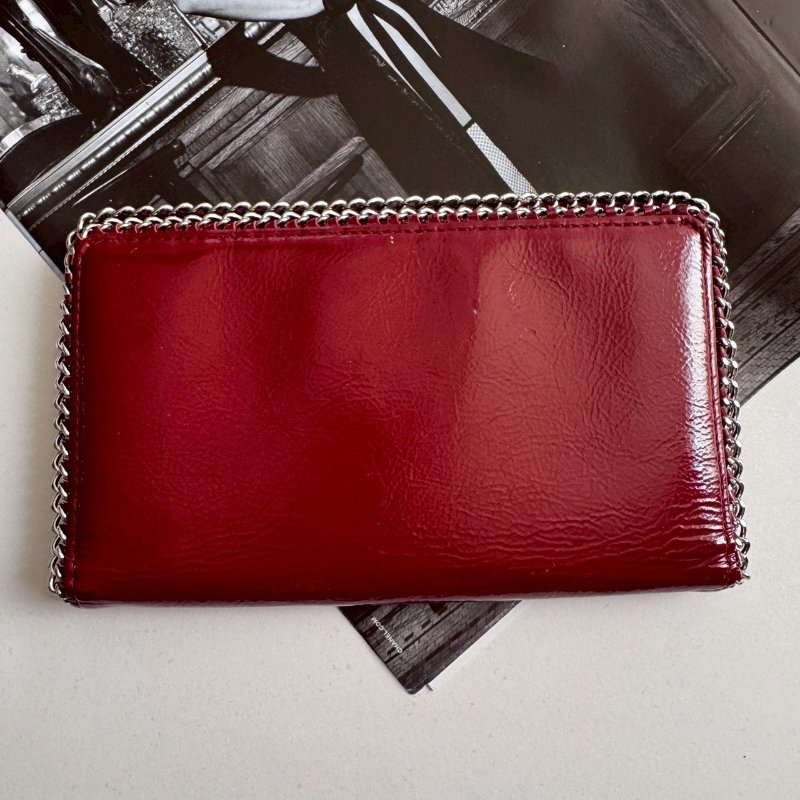 💥復古必買款❤️‍🔥Chanel 紅色漆皮銀邊長夾-1