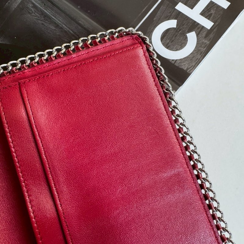 💥復古必買款❤️‍🔥Chanel 紅色漆皮銀邊長夾-14