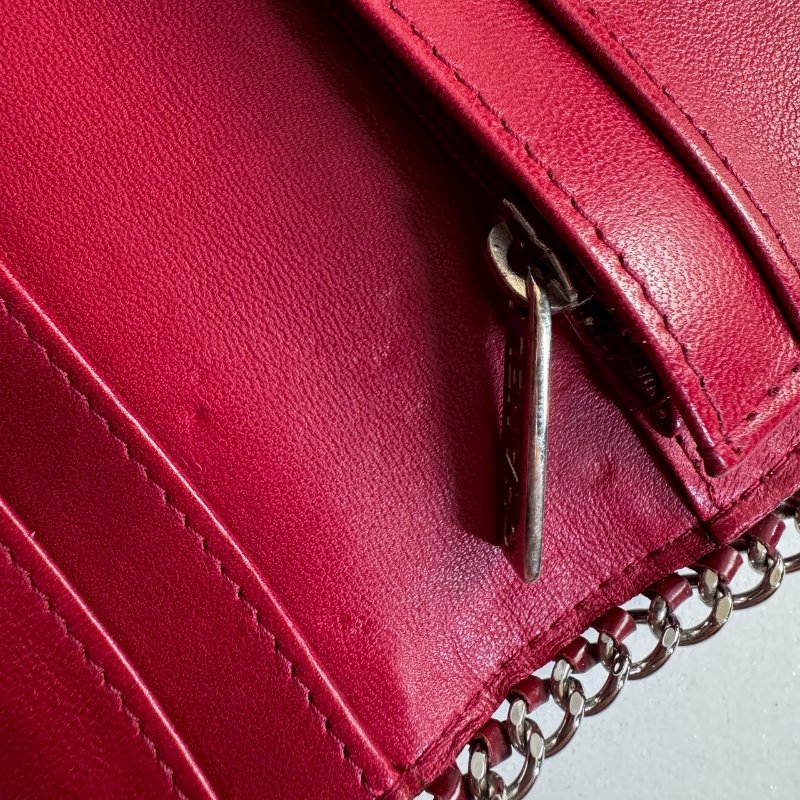 💥復古必買款❤️‍🔥Chanel 紅色漆皮銀邊長夾-15