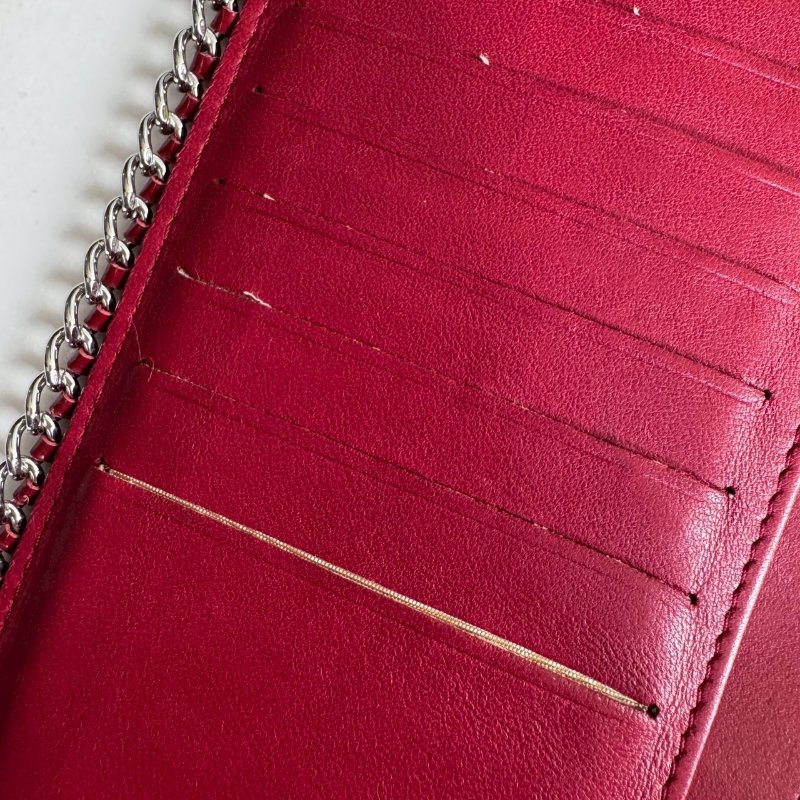 💥復古必買款❤️‍🔥Chanel 紅色漆皮銀邊長夾-16