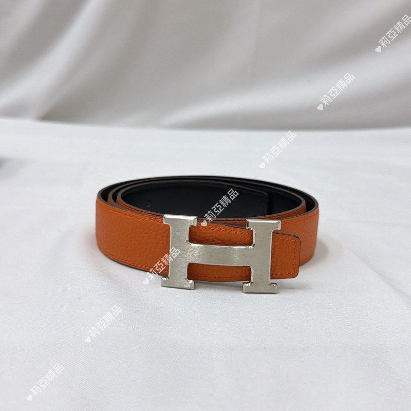 莉亞精品♡Hermes橘色皮帶90cm-2