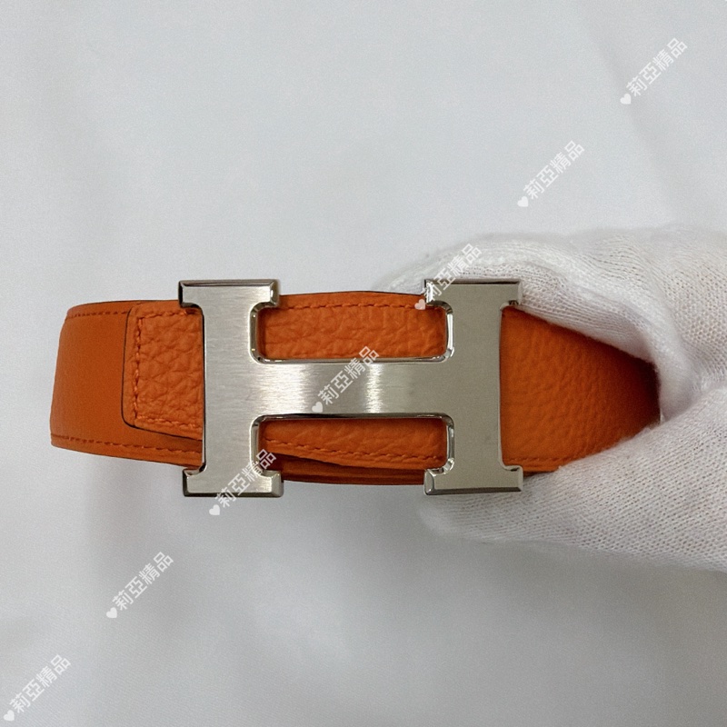 莉亞精品♡Hermes橘色皮帶90cm-3