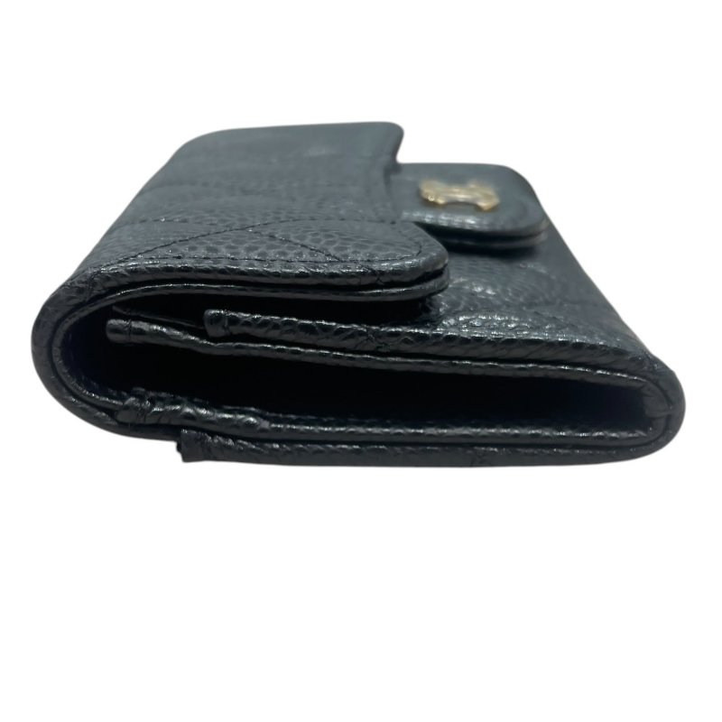 CHANEL 香奈兒 AP0214 名片夾 荔枝皮 黑色 金釦-2